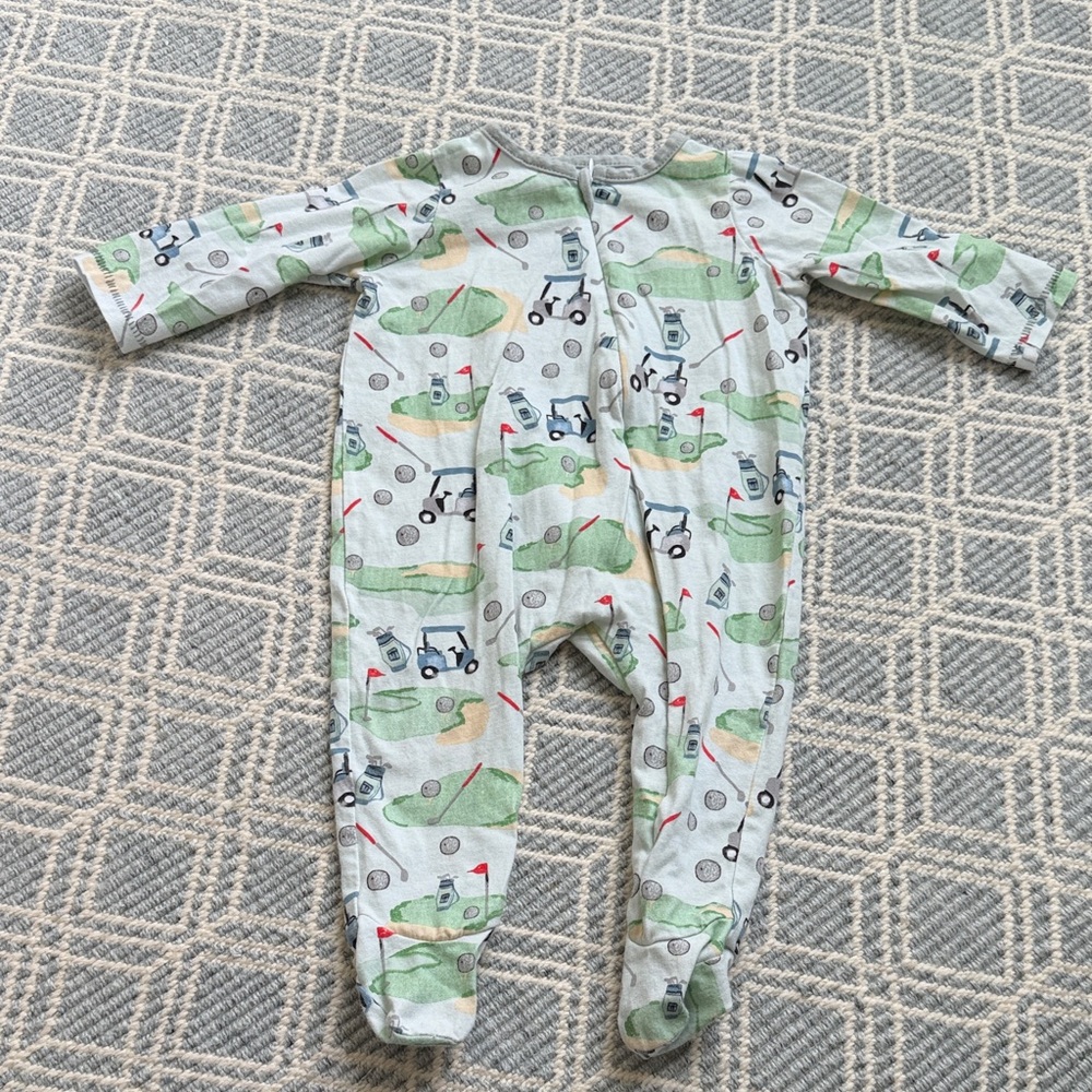 Mud Pie Golf Print Baby Footie Sleeper - 3-6 months